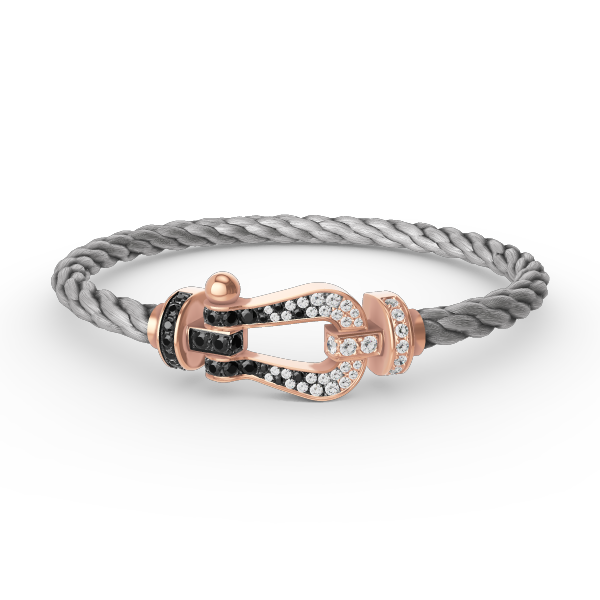 [moco jewelrys]FORCE GROSSES HUFEISEN SCHWARZ WEISS DIAMANT ARMBAND ROSÉGOLD