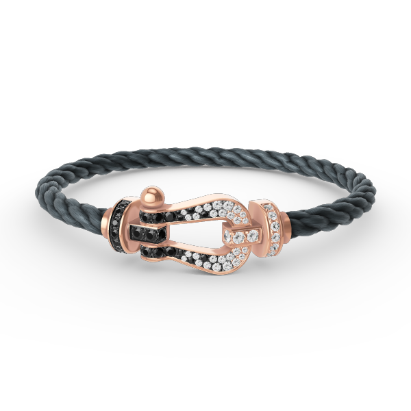 [moco jewelrys]FORCE GROSSES HUFEISEN SCHWARZ WEISS DIAMANT ARMBAND ROSÉGOLD