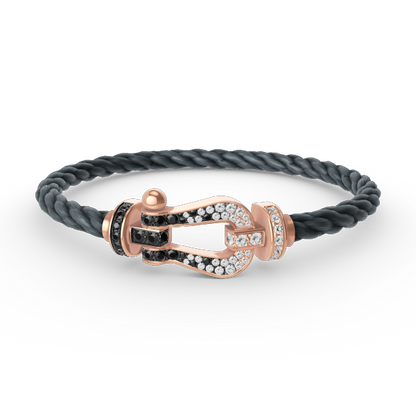 [moco jewelrys]FORCE GROSSES HUFEISEN SCHWARZ WEISS DIAMANT ARMBAND ROSÉGOLD