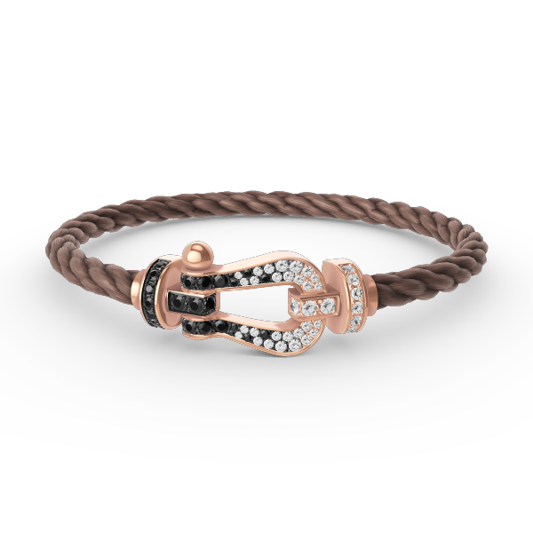 [moco jewelrys]FORCE GROSSES HUFEISEN SCHWARZ WEISS DIAMANT ARMBAND ROSÉGOLD
