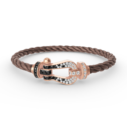 [moco jewelrys]FORCE GROSSES HUFEISEN SCHWARZ WEISS DIAMANT ARMBAND ROSÉGOLD