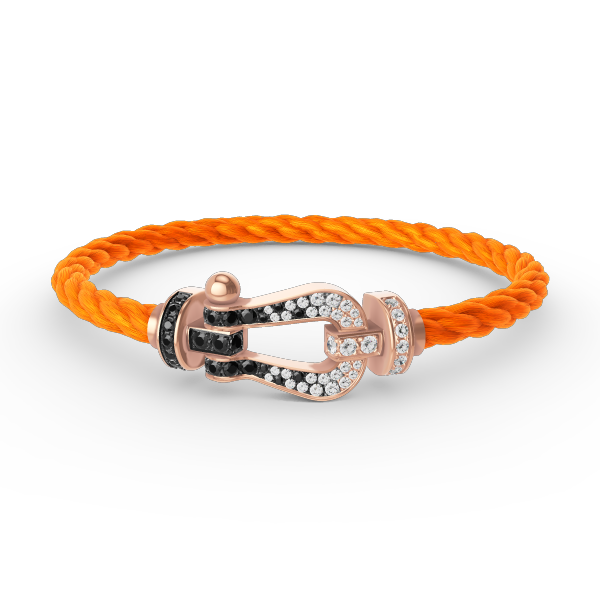 [moco jewelrys]FORCE GROSSES HUFEISEN SCHWARZ WEISS DIAMANT ARMBAND ROSÉGOLD