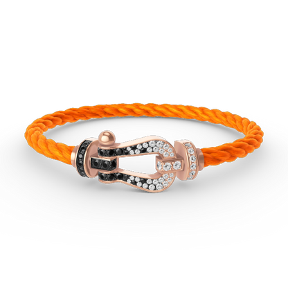 [moco jewelrys]FORCE GROSSES HUFEISEN SCHWARZ WEISS DIAMANT ARMBAND ROSÉGOLD