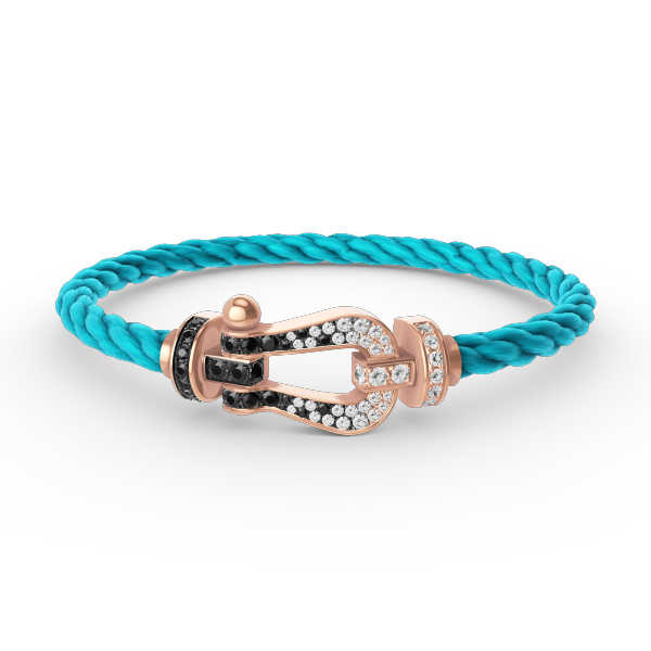 [moco jewelrys]FORCE GROSSES HUFEISEN SCHWARZ WEISS DIAMANT ARMBAND ROSÉGOLD