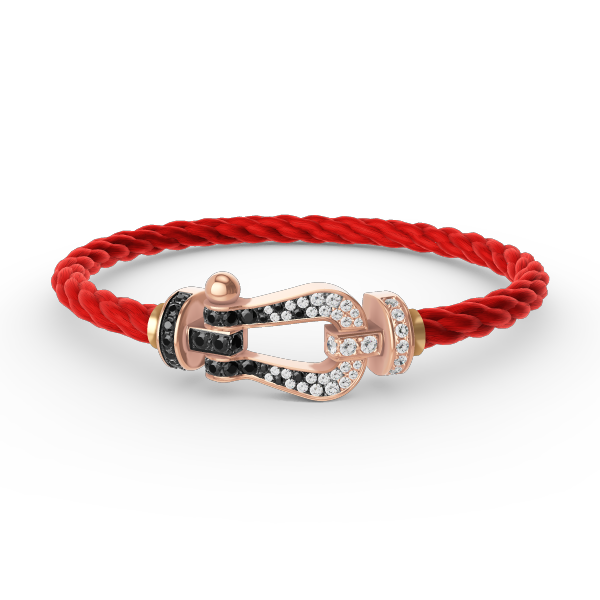 [moco jewelrys]FORCE GROSSES HUFEISEN SCHWARZ WEISS DIAMANT ARMBAND ROSÉGOLD