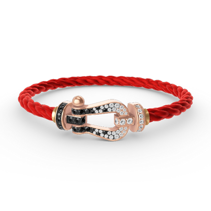 [moco jewelrys]FORCE GROSSES HUFEISEN SCHWARZ WEISS DIAMANT ARMBAND ROSÉGOLD