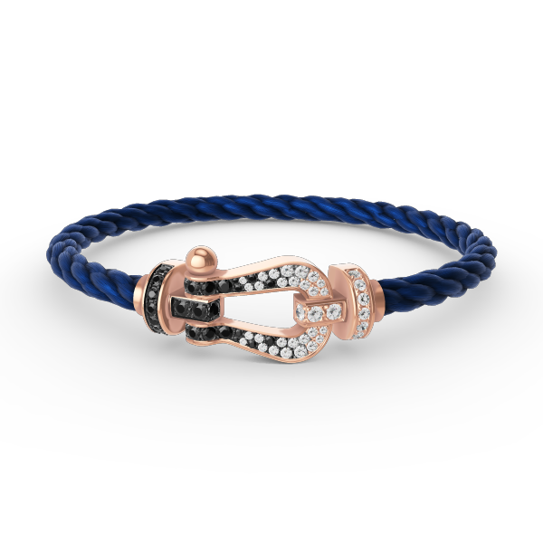 [moco jewelrys]FORCE GROSSES HUFEISEN SCHWARZ WEISS DIAMANT ARMBAND ROSÉGOLD