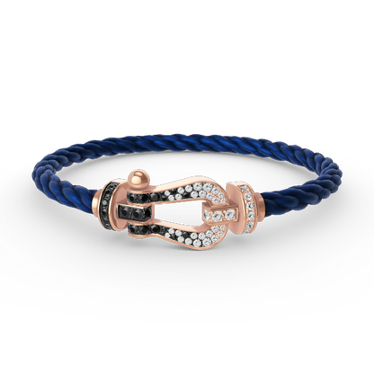 [moco jewelrys]FORCE GROSSES HUFEISEN SCHWARZ WEISS DIAMANT ARMBAND ROSÉGOLD