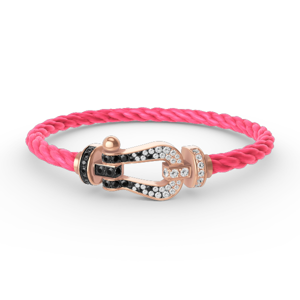 [moco jewelrys]FORCE GROSSES HUFEISEN SCHWARZ WEISS DIAMANT ARMBAND ROSÉGOLD