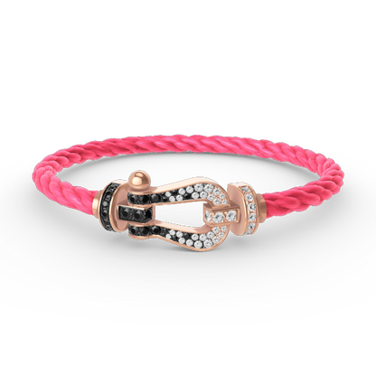 [moco jewelrys]FORCE GROSSES HUFEISEN SCHWARZ WEISS DIAMANT ARMBAND ROSÉGOLD