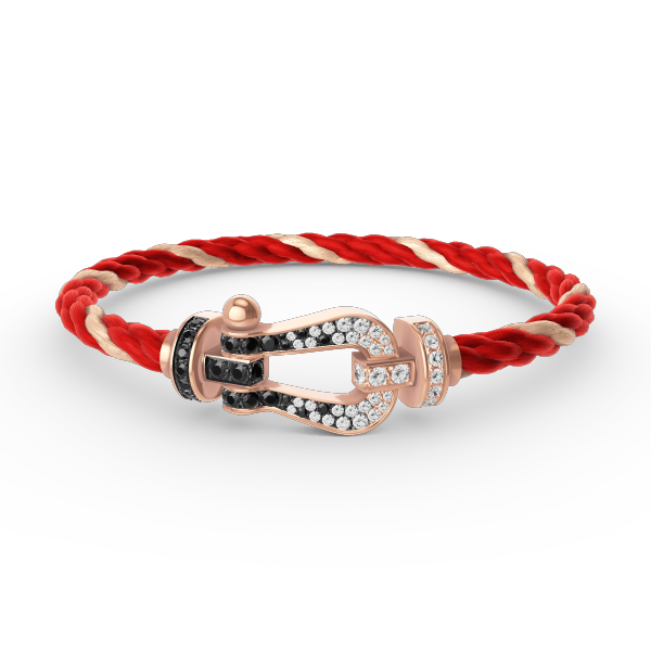 [moco jewelrys]FORCE GROSSES HUFEISEN SCHWARZ WEISS DIAMANT ARMBAND ROSÉGOLD