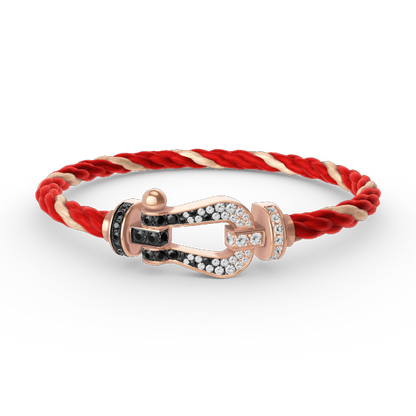 [moco jewelrys]FORCE GROSSES HUFEISEN SCHWARZ WEISS DIAMANT ARMBAND ROSÉGOLD