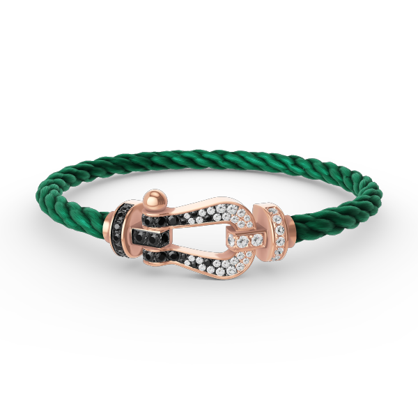 [moco jewelrys]FORCE GROSSES HUFEISEN SCHWARZ WEISS DIAMANT ARMBAND ROSÉGOLD
