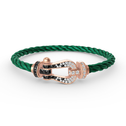 [moco jewelrys]FORCE GROSSES HUFEISEN SCHWARZ WEISS DIAMANT ARMBAND ROSÉGOLD