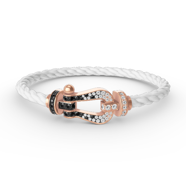 [moco jewelrys]FORCE GROSSES HUFEISEN SCHWARZ WEISS DIAMANT ARMBAND ROSÉGOLD