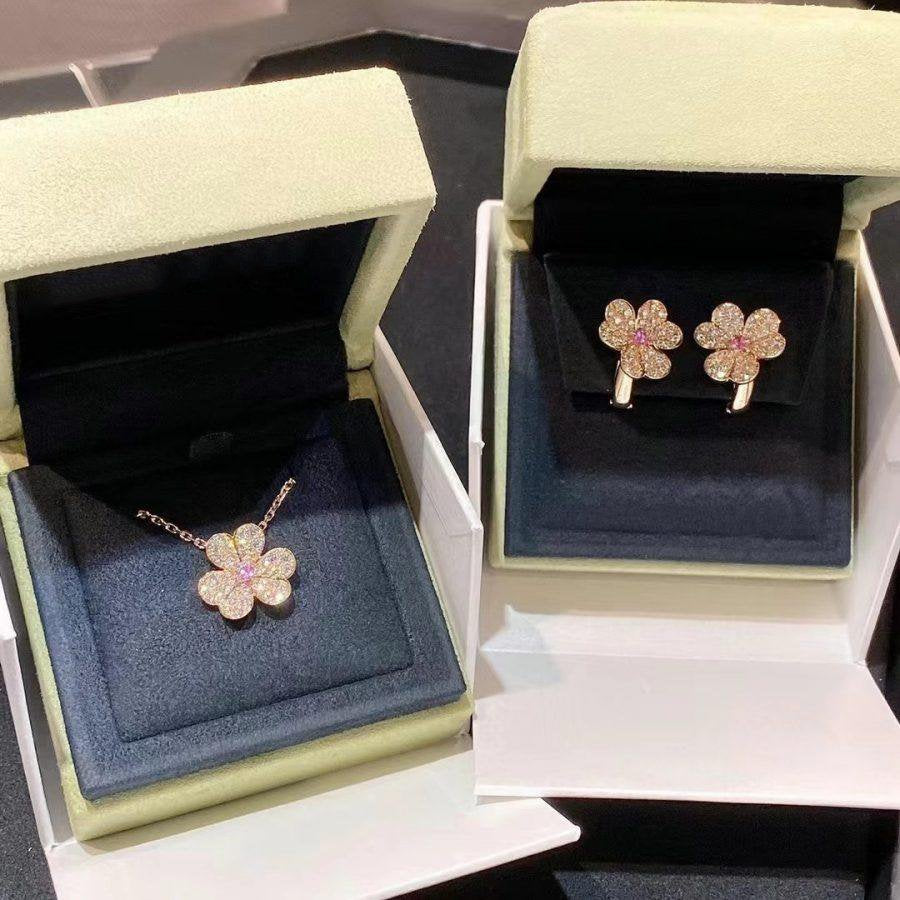 [moco jewelrys] FRIVOLE ROSÉGOLD BLUMEN DIAMANT HALSKETTE