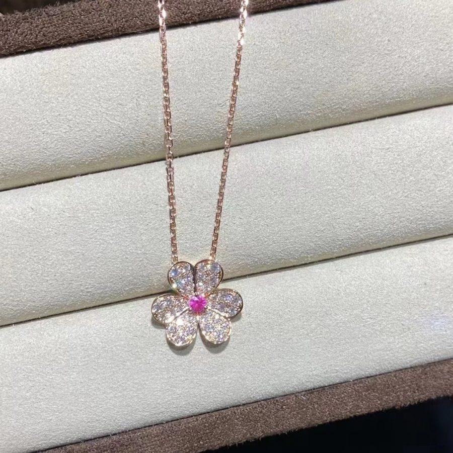 [moco jewelrys] FRIVOLE ROSÉGOLD BLUMEN DIAMANT HALSKETTE