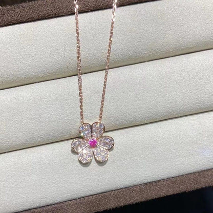 [moco jewelrys] FRIVOLE ROSÉGOLD BLUMEN DIAMANT HALSKETTE