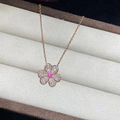 [moco jewelrys] FRIVOLE ROSÉGOLD BLUMEN DIAMANT HALSKETTE