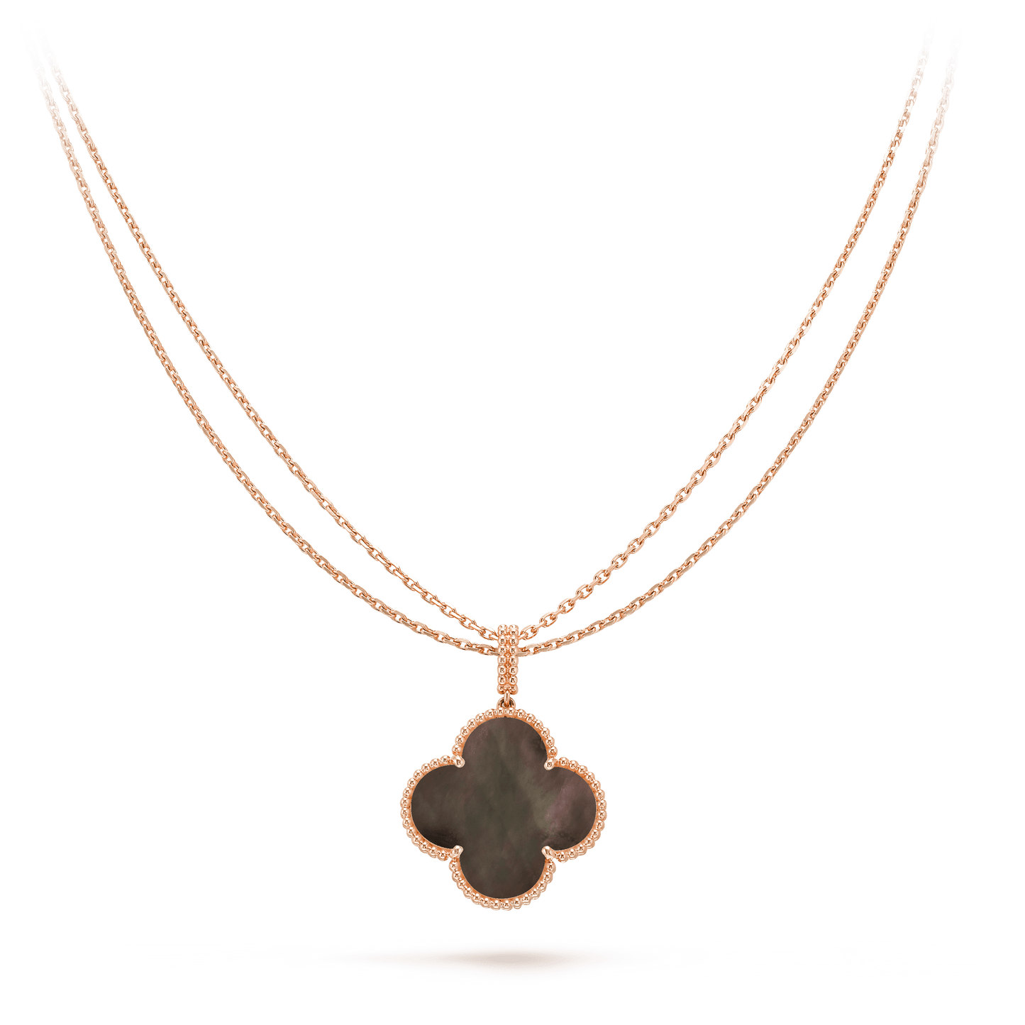 [moco jewelrys]KLEE 25MM GOLD DUNKLE PERLMUTT GROSSE KLEE HALSKETTE