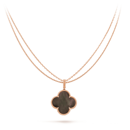 [moco jewelrys]KLEE 25MM GOLD DUNKLE PERLMUTT GROSSE KLEE HALSKETTE