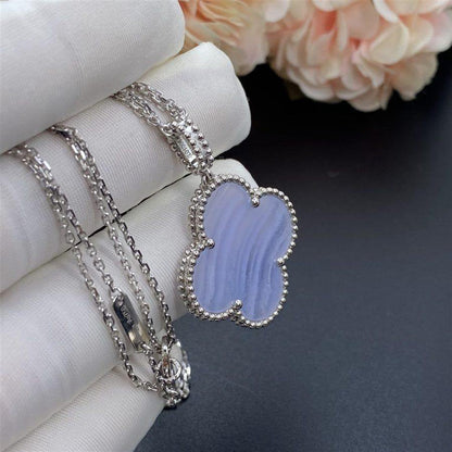 [moco jewelrys]KLEE SILBER CHALCEDON GROSSE KLEE HALSKETTE