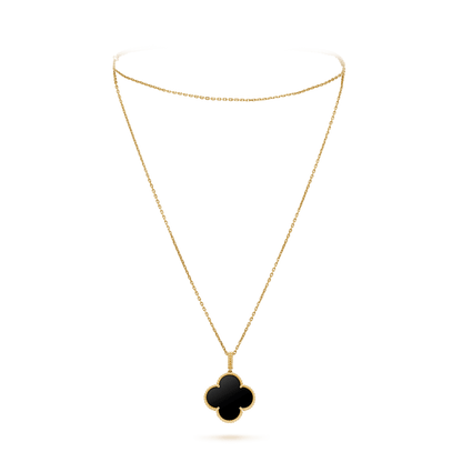 [moco jewelrys]KLEE 25MM GOLD ONYX GROßE KLEEHALSKETTE