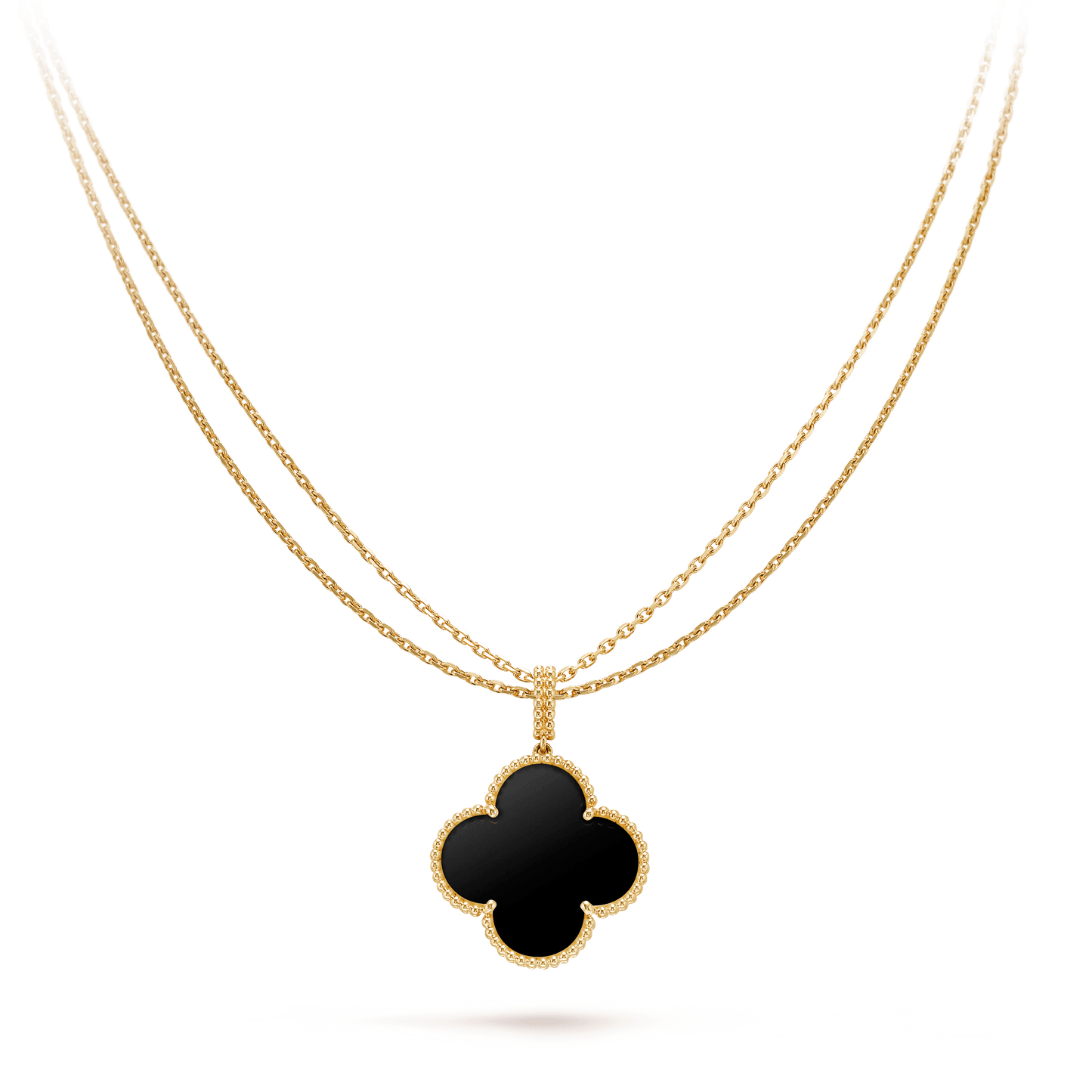[moco jewelrys]KLEE 25MM GOLD ONYX GROßE KLEEHALSKETTE