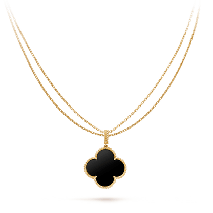 [moco jewelrys]KLEE 25MM GOLD ONYX GROßE KLEEHALSKETTE