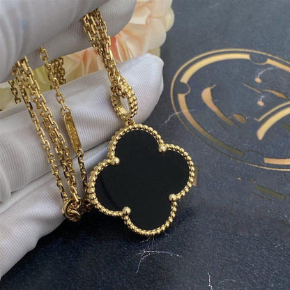 [moco jewelrys]KLEE 25MM GOLD ONYX GROßE KLEEHALSKETTE