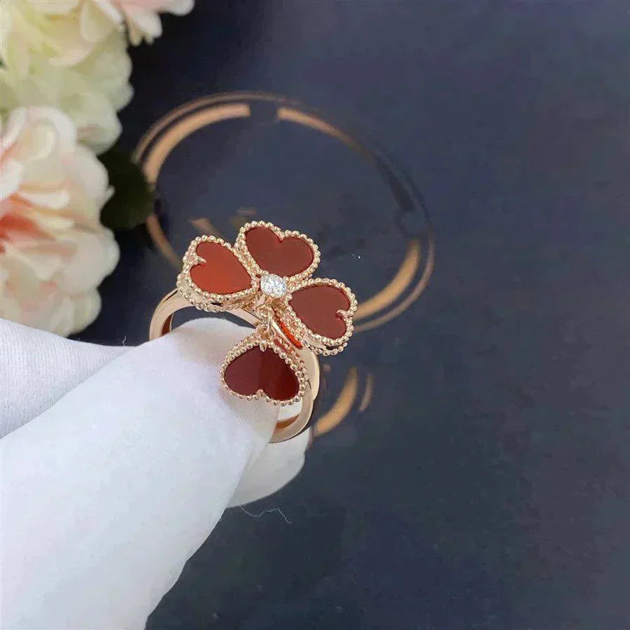 [moco jewelrys]SÜSSER KLEE CARNELIAN-RING
