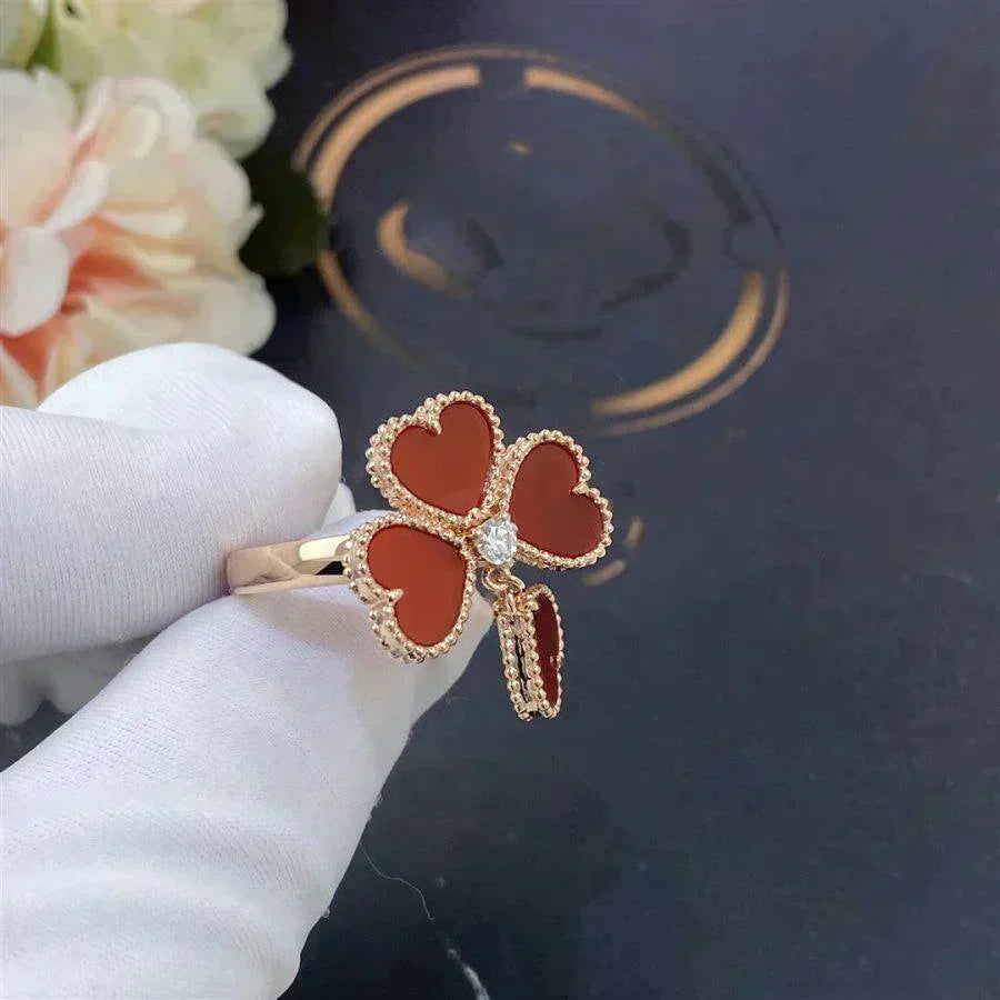 [moco jewelrys]SÜSSER KLEE CARNELIAN-RING