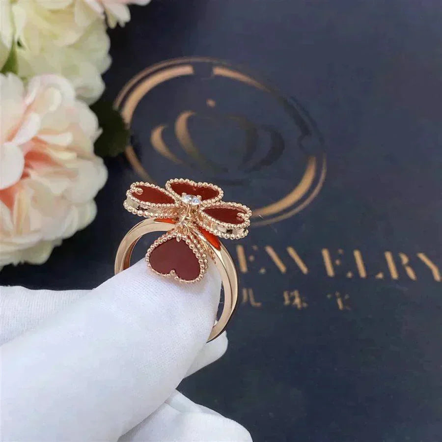 [moco jewelrys]SÜSSER KLEE CARNELIAN-RING