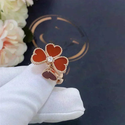 [moco jewelrys]SÜSSER KLEE CARNELIAN-RING