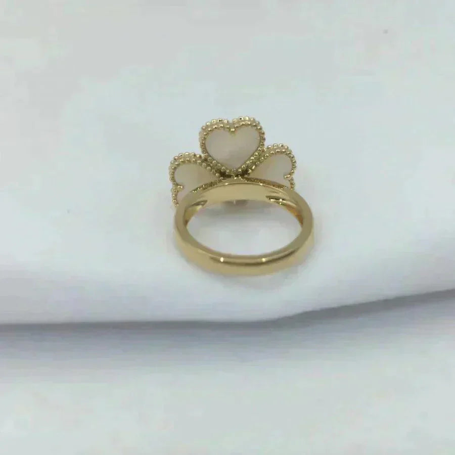 [moco jewelrys]RING SÜSSES KLEEB LILA PERLMUTT