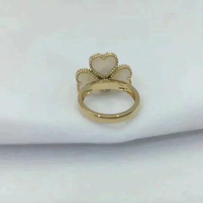 [moco jewelrys]RING SÜSSES KLEEB LILA PERLMUTT