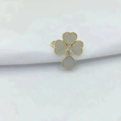 [moco jewelrys]RING SÜSSES KLEEB LILA PERLMUTT
