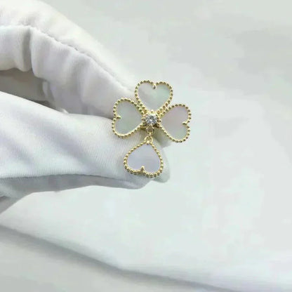 [moco jewelrys]RING SÜSSES KLEEB LILA PERLMUTT