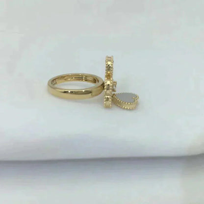[moco jewelrys]RING SÜSSES KLEEB LILA PERLMUTT