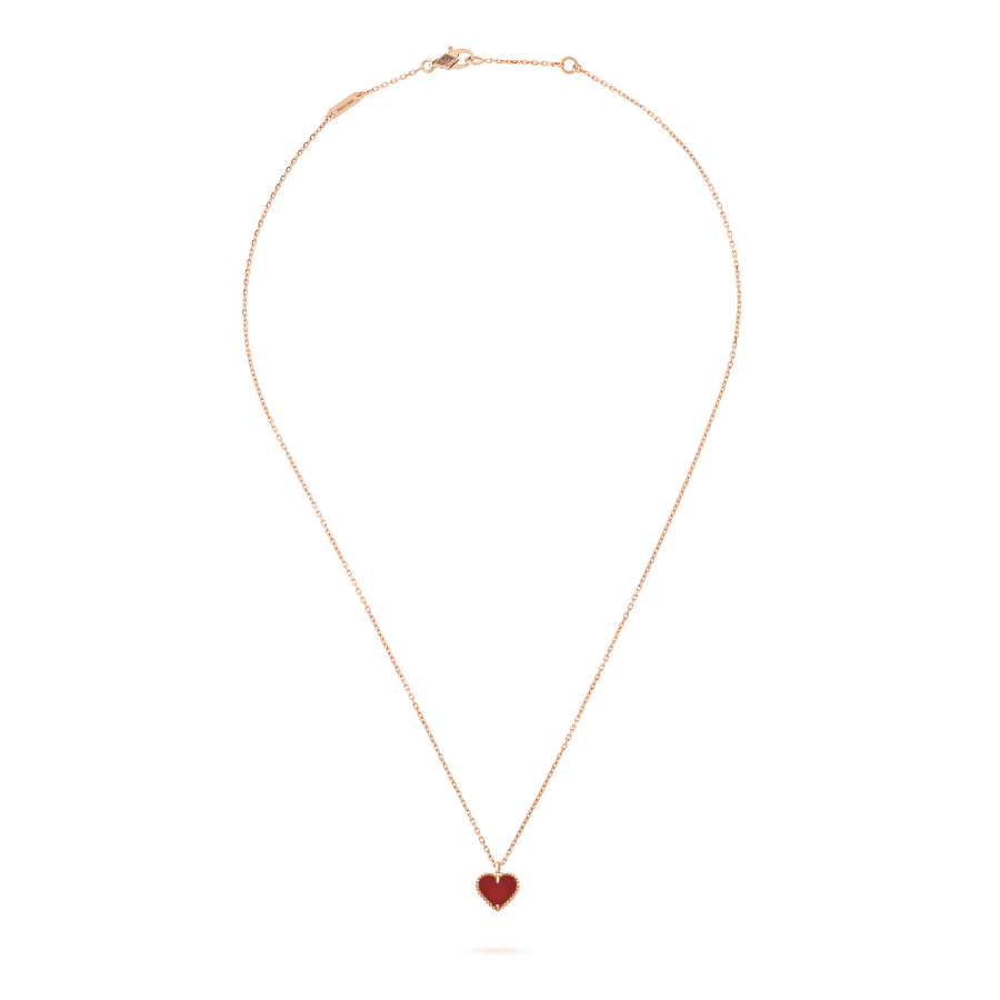 [moco jewelrys]SÜSSES KLEE-KARNEOL-HERZ-HALSKETTE