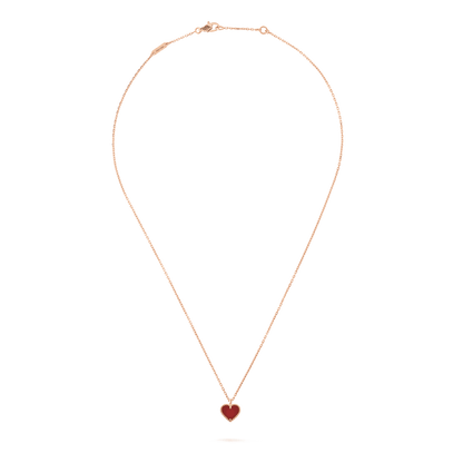 [moco jewelrys]SÜSSES KLEE-KARNEOL-HERZ-HALSKETTE