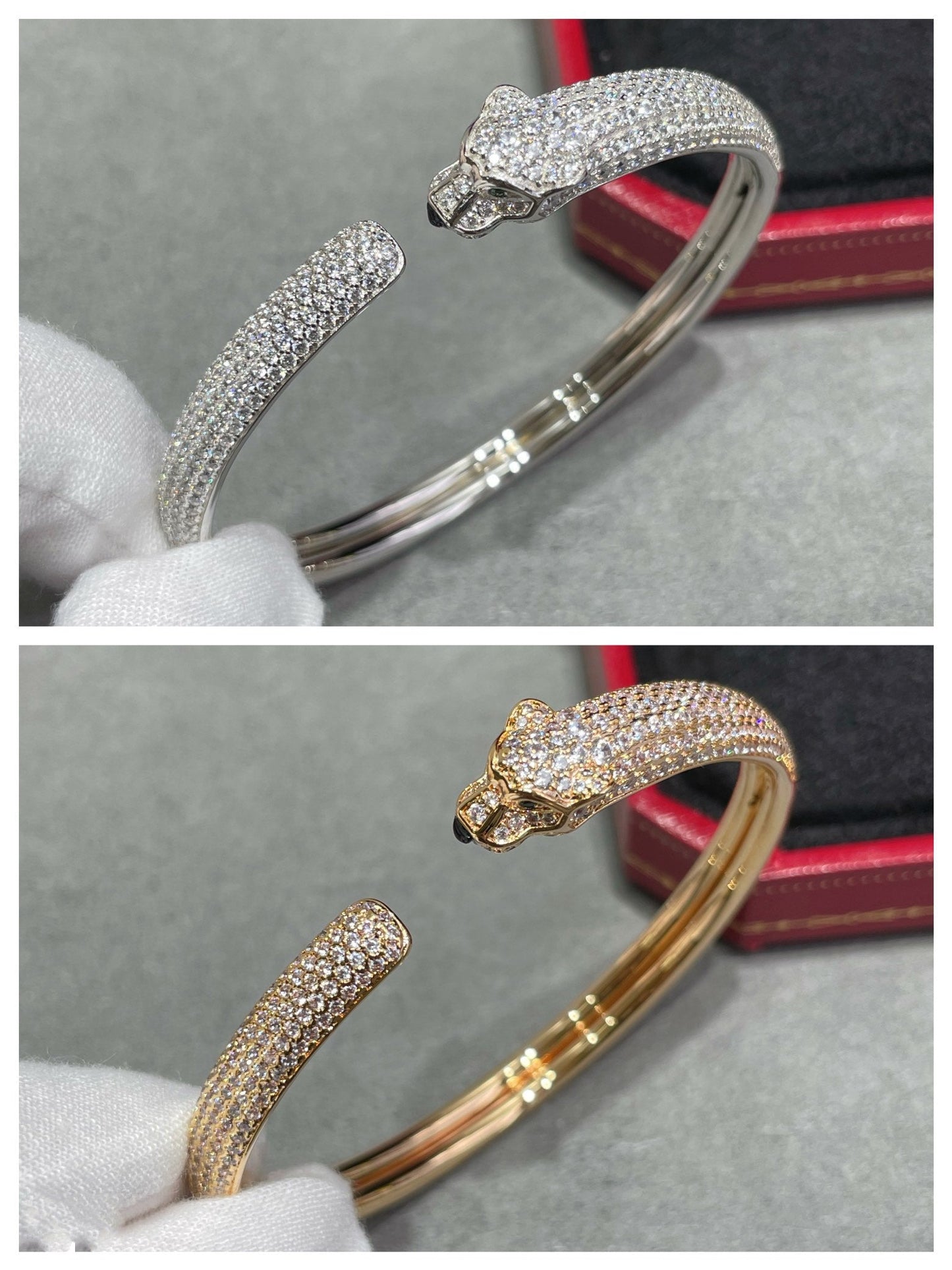 [moco jewelrys]PANTHER VOLLDIAMANT ARMBAND OFFEN