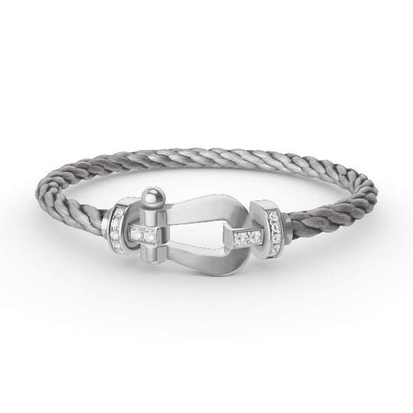 [moco jewelrys]FORCE LARGE HORSESHOE HALF DIAMOND BRACELET SILBER