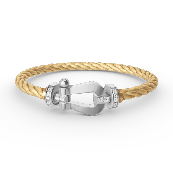 [moco jewelrys]FORCE LARGE HORSESHOE HALF DIAMOND BRACELET SILBER