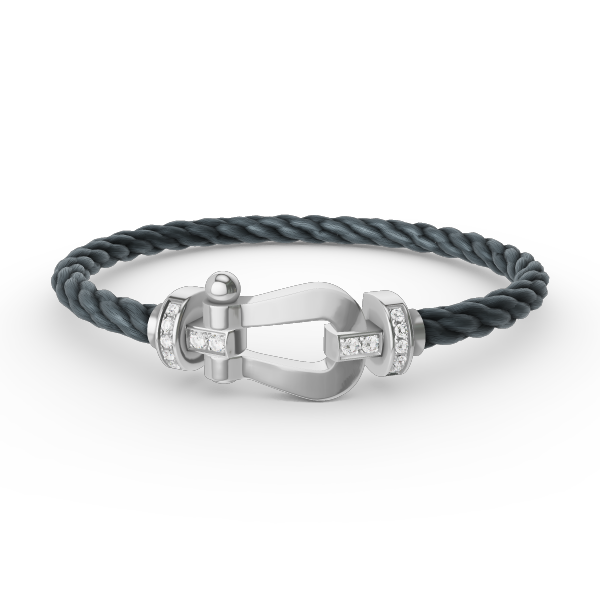 [moco jewelrys]FORCE LARGE HORSESHOE HALF DIAMOND BRACELET SILBER