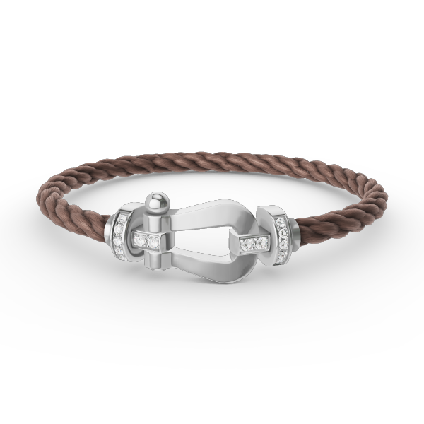 [moco jewelrys]FORCE LARGE HORSESHOE HALF DIAMOND BRACELET SILBER