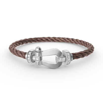 [moco jewelrys]FORCE LARGE HORSESHOE HALF DIAMOND BRACELET SILBER