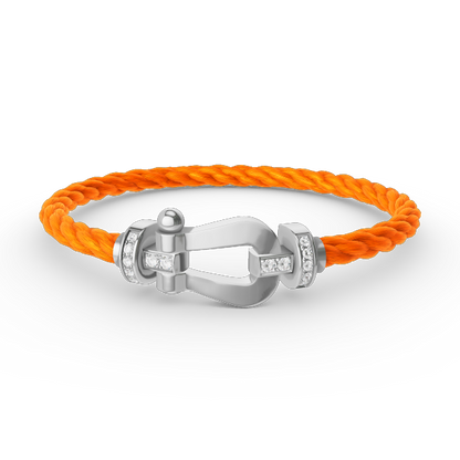 [moco jewelrys]FORCE LARGE HORSESHOE HALF DIAMOND BRACELET SILBER