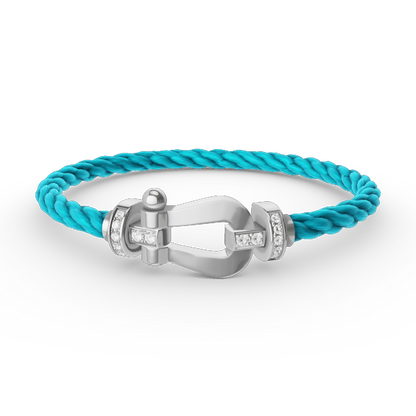 [moco jewelrys]FORCE LARGE HORSESHOE HALF DIAMOND BRACELET SILBER