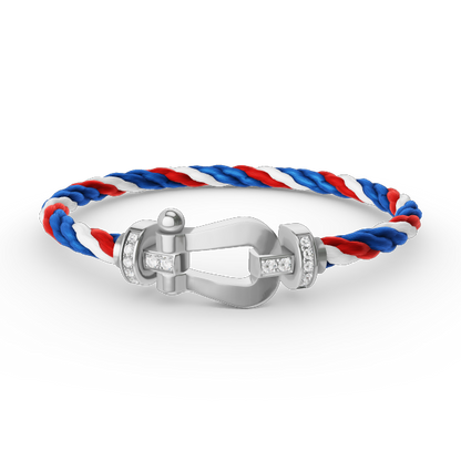 [moco jewelrys]FORCE LARGE HORSESHOE HALF DIAMOND BRACELET SILBER